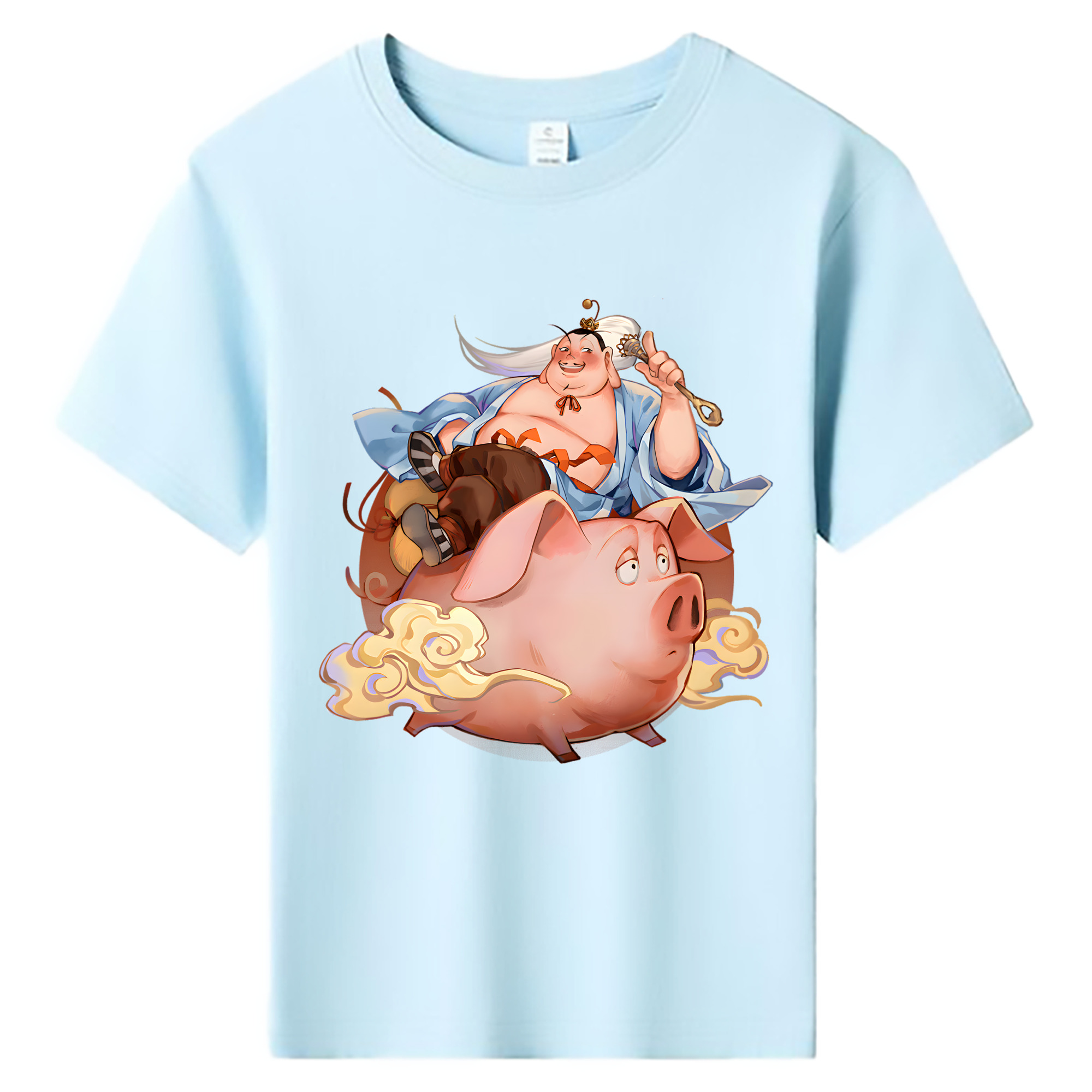 （画像用） Ne Zha 2 ナタ 魔童の大暴れ 綿100％キッズTシャツ（フロントプリント）